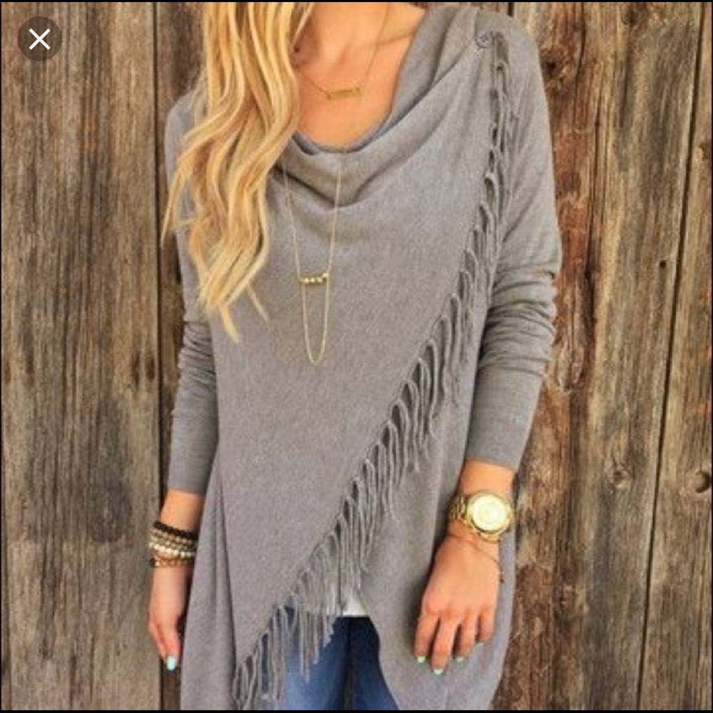 Grey Love Stitch Sweater Size Small